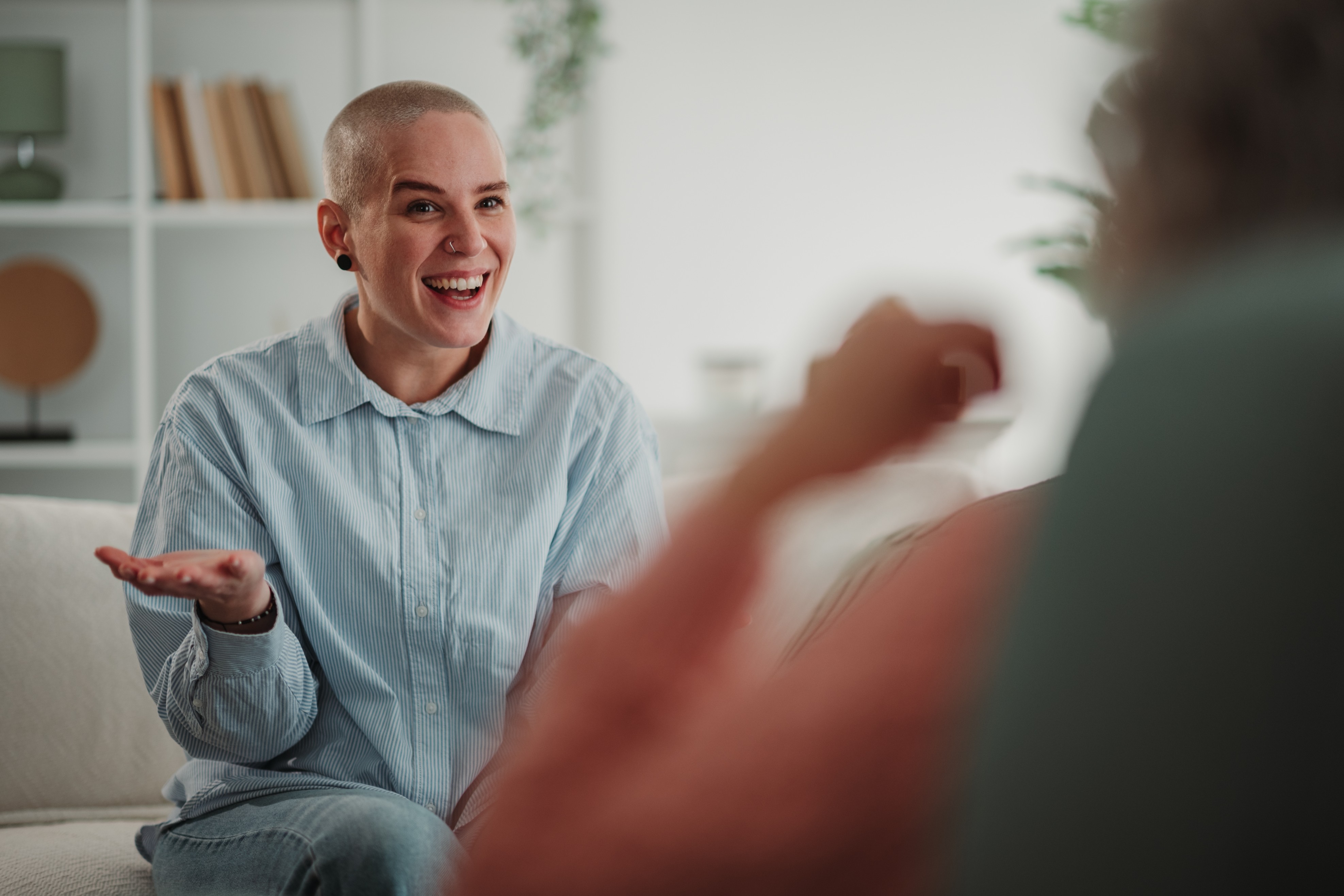 Person talking openly with their clinician